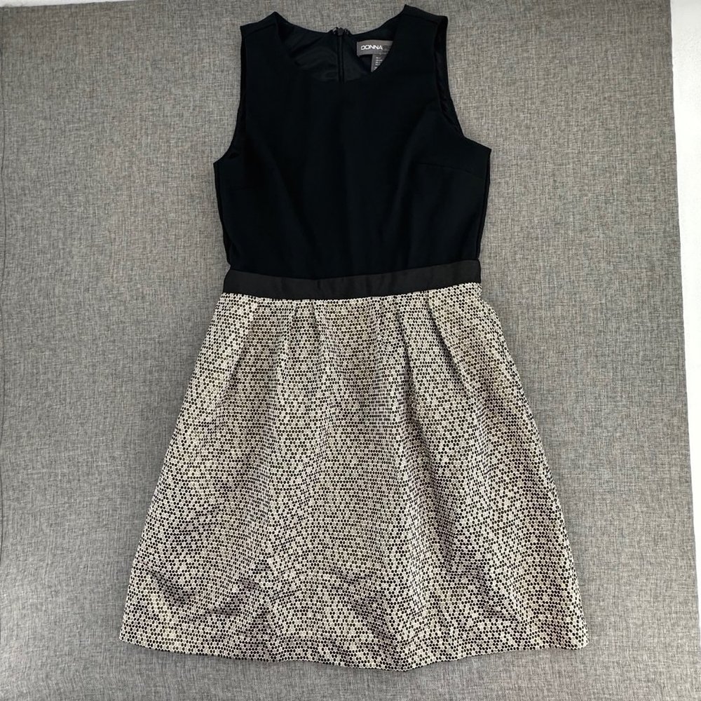 Donna Ricco New York Dress Formal Cocktail Metallic Gold &Black Small Sleeveless